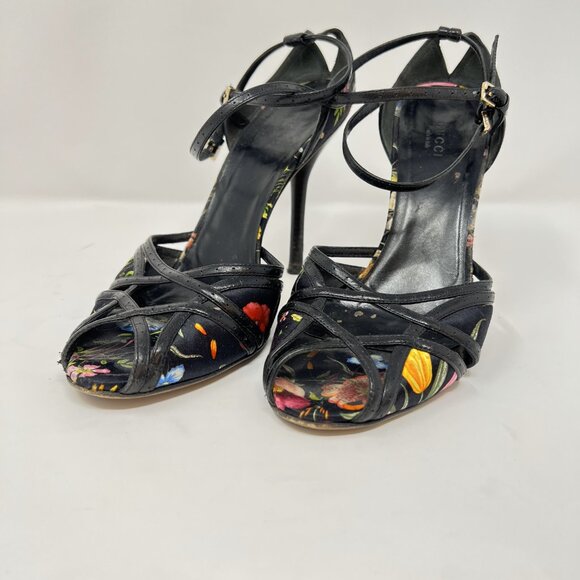 Gucci Black Flora Strappy Sandals size 8.5 - Picture 11 of 12